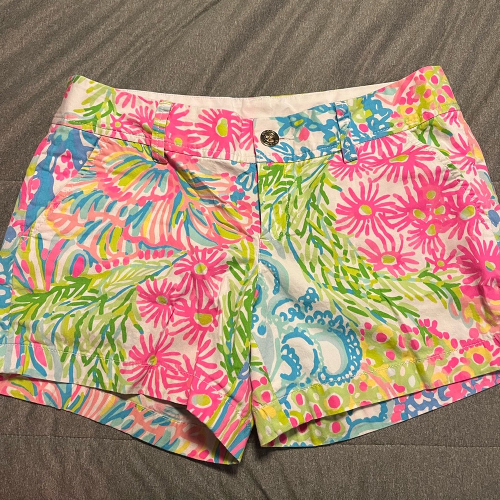 Lilly Pulitzer Women's Floral Print Shorts - Pink and Green